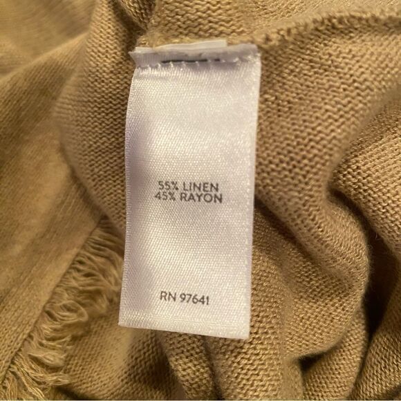 J Jill Tan Linen Blend Under Shirt Tank Top Sleeveless Shirt Frayed Bottom Small - Picture 5 of 8